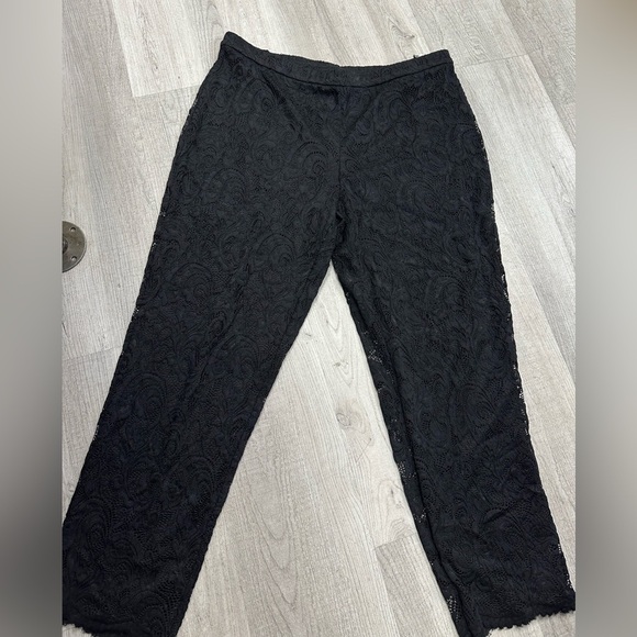 Isaac Mizrahi Live! Black Lace Wide-Leg Pants Size 16 - Picture 3 of 9